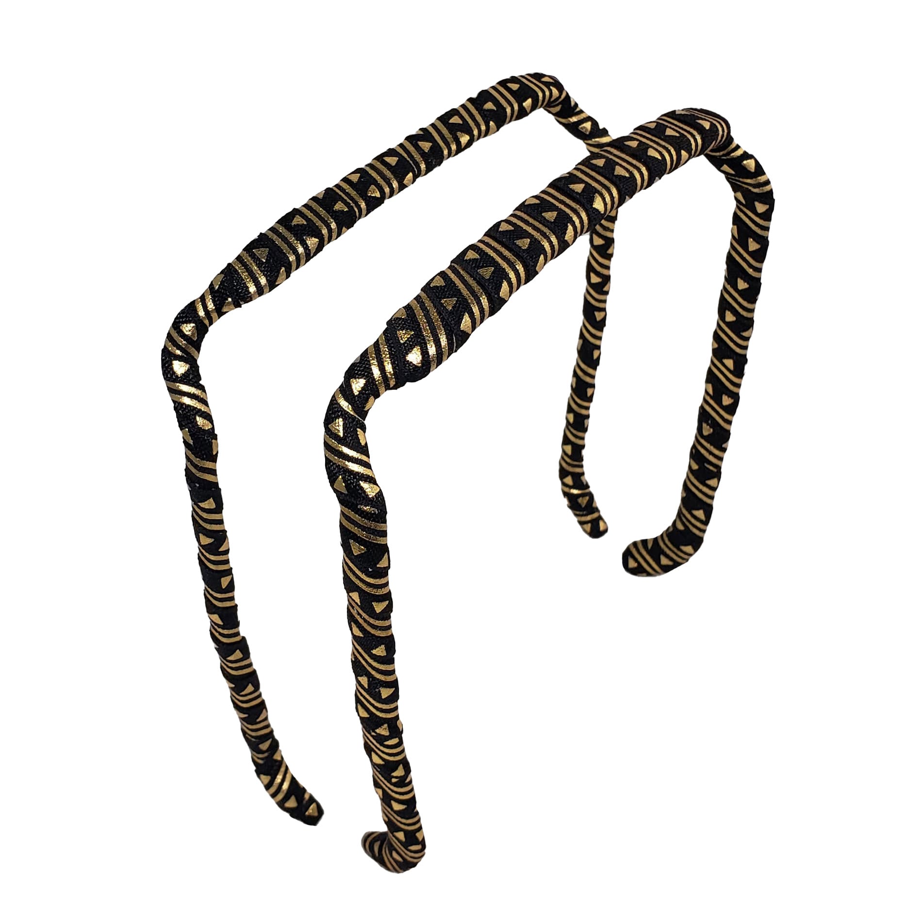 Black and Gold Aztec Headband - Zazzybandz - hair accessory - curly hair
