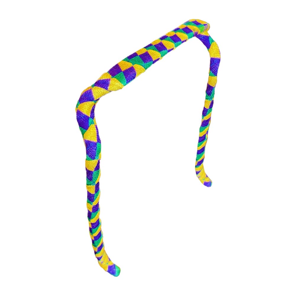 Argyle Mardi Gras Headband - Zazzybandz - hair accessory - curly hair
