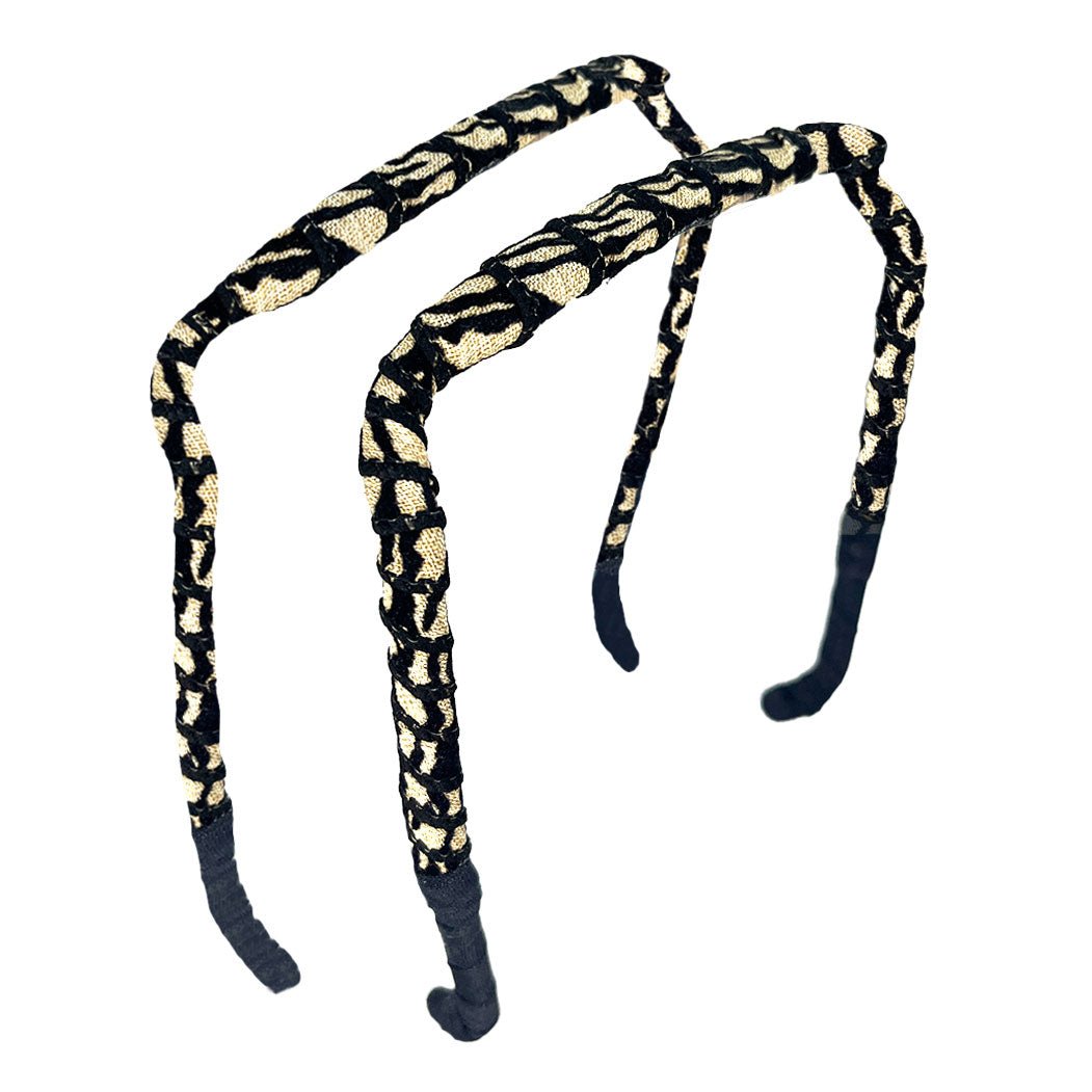 Beige and Black Zebra Headband - Zazzybandz - hair accessory - curly hair