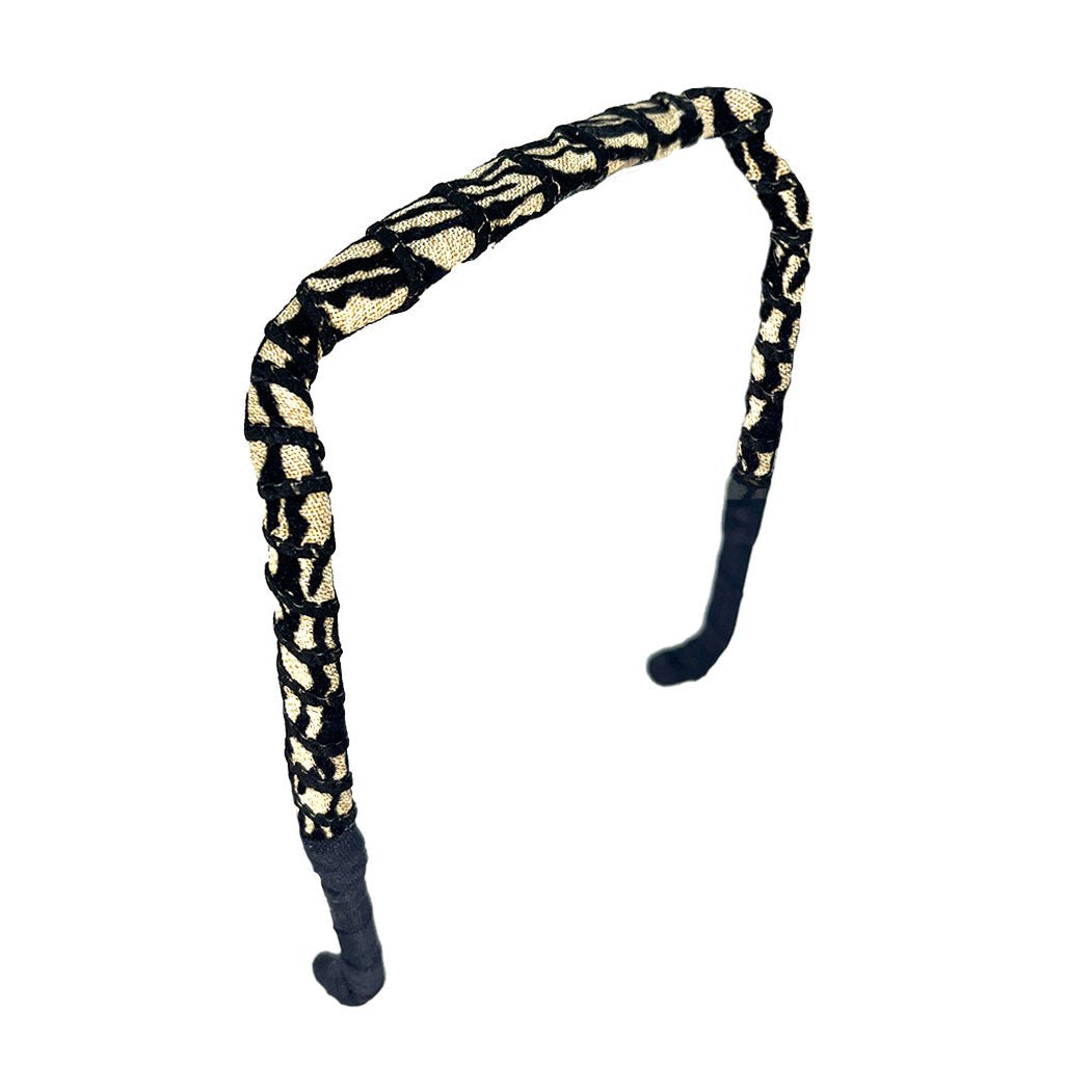 Beige and Black Zebra Headband - Zazzybandz - hair accessory - curly hair