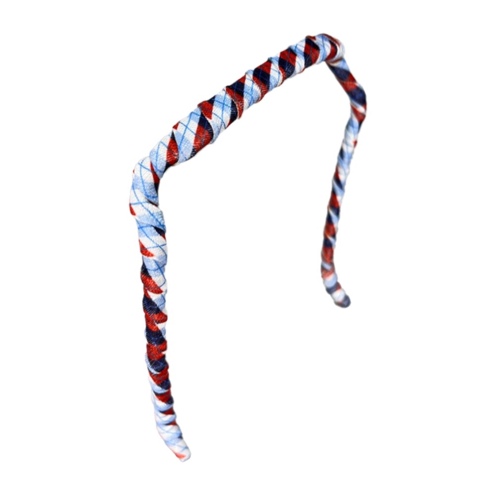 Blue and Red Tartan Headband - Zazzybandz - hair accessory - curly hair