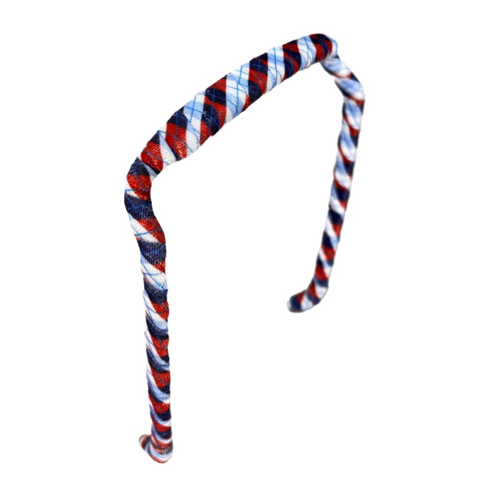Blue and Red Tartan Headband - Zazzybandz - hair accessory - curly hair