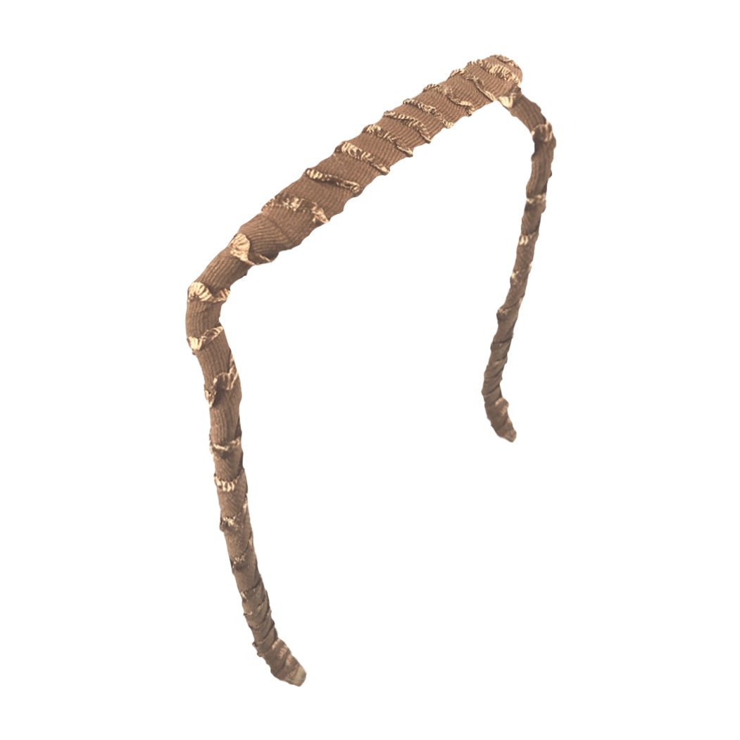 Brown Ruffles Headband - Zazzybandz - hair accessory - curly hair