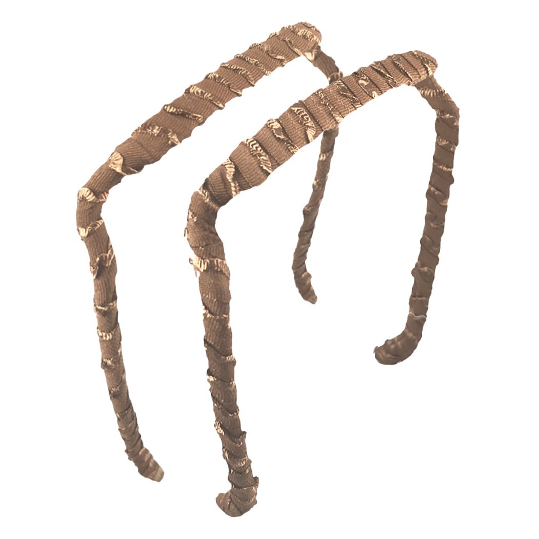 Brown Ruffles Headband - Zazzybandz - hair accessory - curly hair
