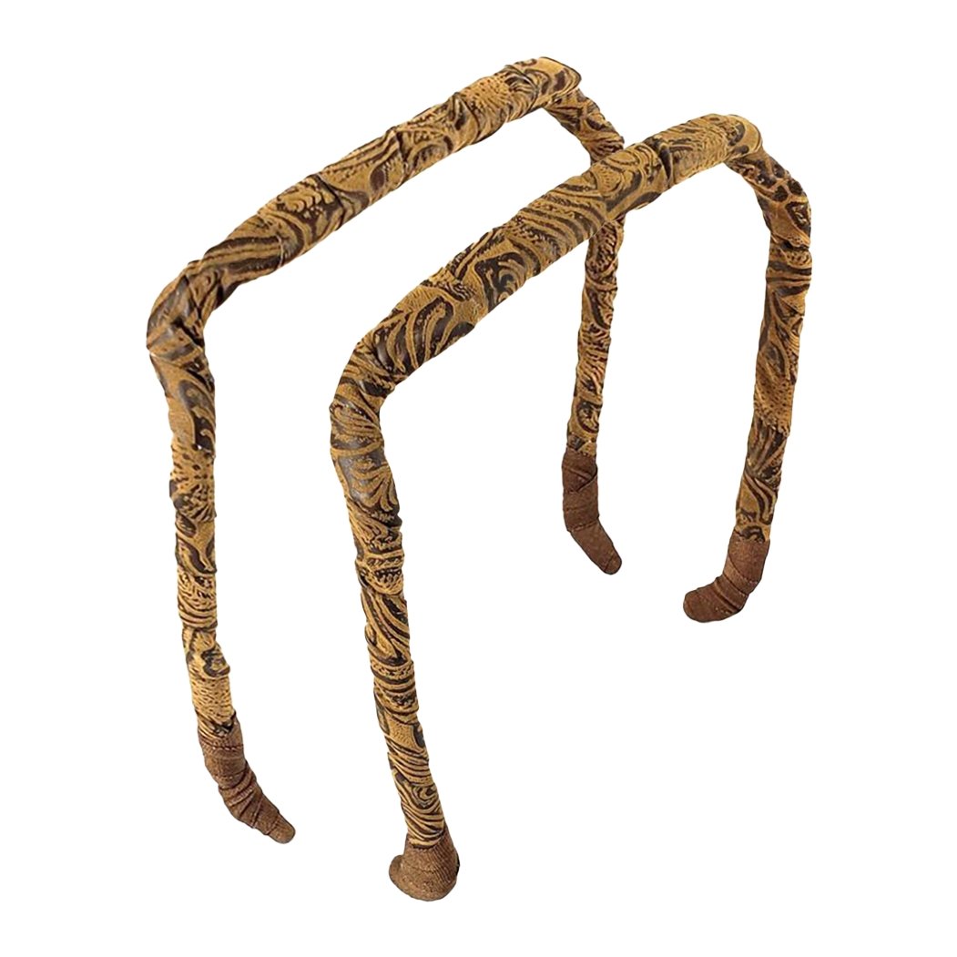 Brown Swirls Faux Leather Headband - Zazzybandz - hair accessory - curly hair