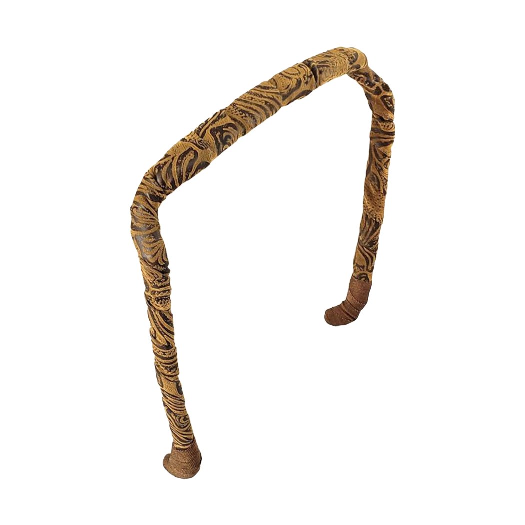 Brown Swirls Faux Leather Headband - Zazzybandz - hair accessory - curly hair