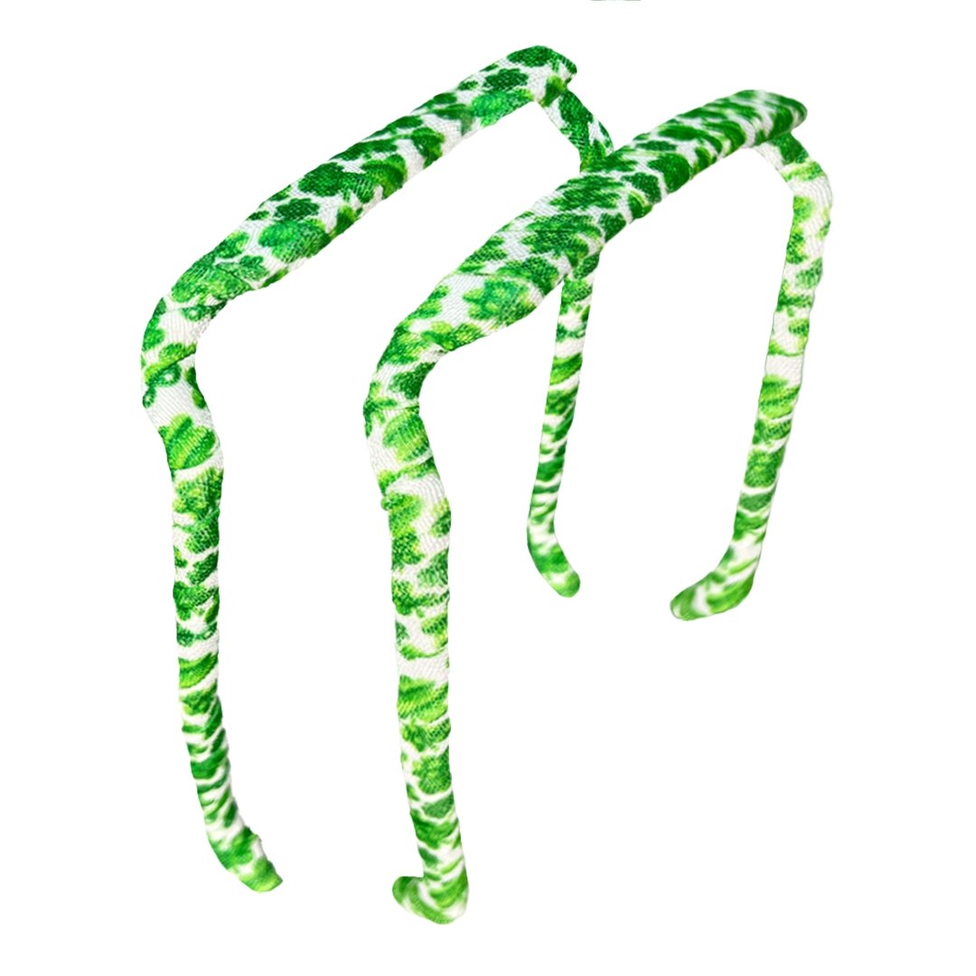 Green Clovers Headband - Zazzybandz - hair accessory - curly hair