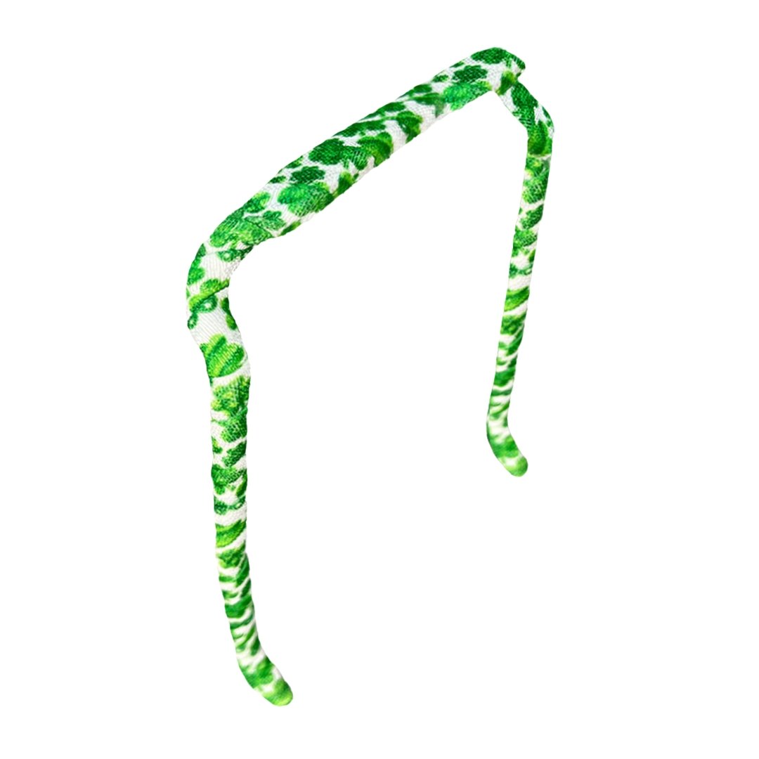 Green Clovers Headband - Zazzybandz - hair accessory - curly hair