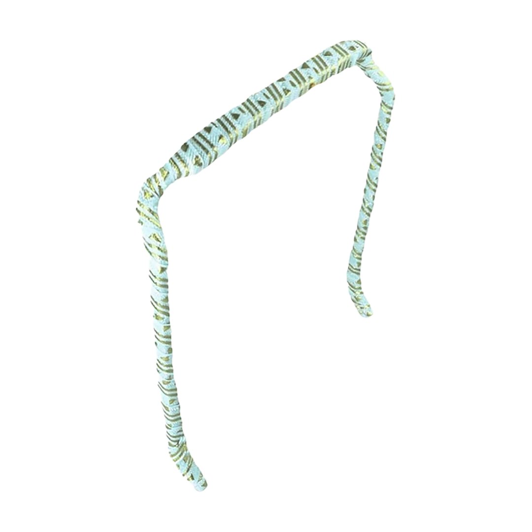 Mint Gold Aztec Headband - Zazzybandz - hair accessory - curly hair