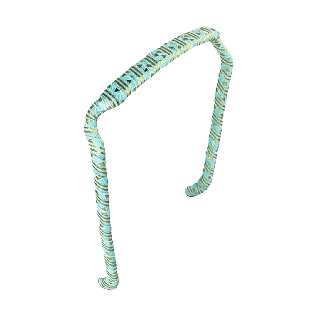 Mint Gold Aztec Headband - Zazzybandz - hair accessory - curly hair