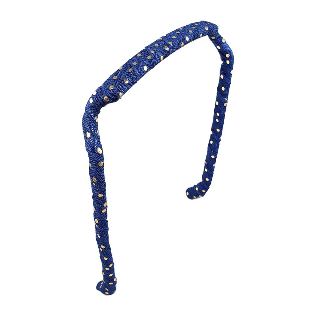 Navy with Gold Dots Headband - Zazzybandz - hair accessory - curly hair