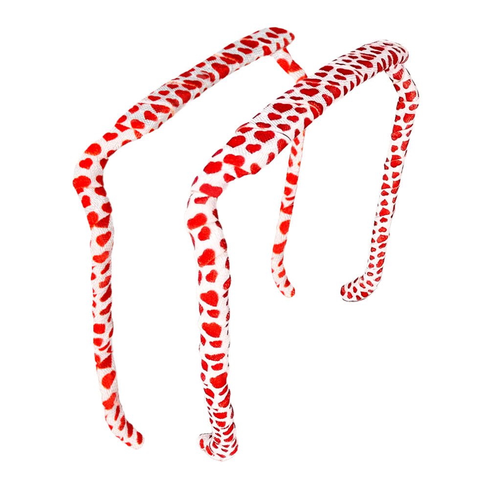 Red Hearts Headband - Zazzybandz - hair accessory - curly hair