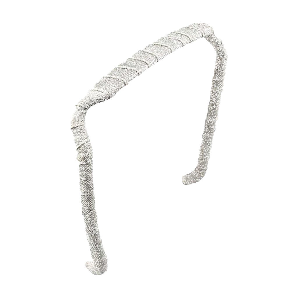 Silver Shimmer Headband - Zazzybandz - hair accessory - curly hair