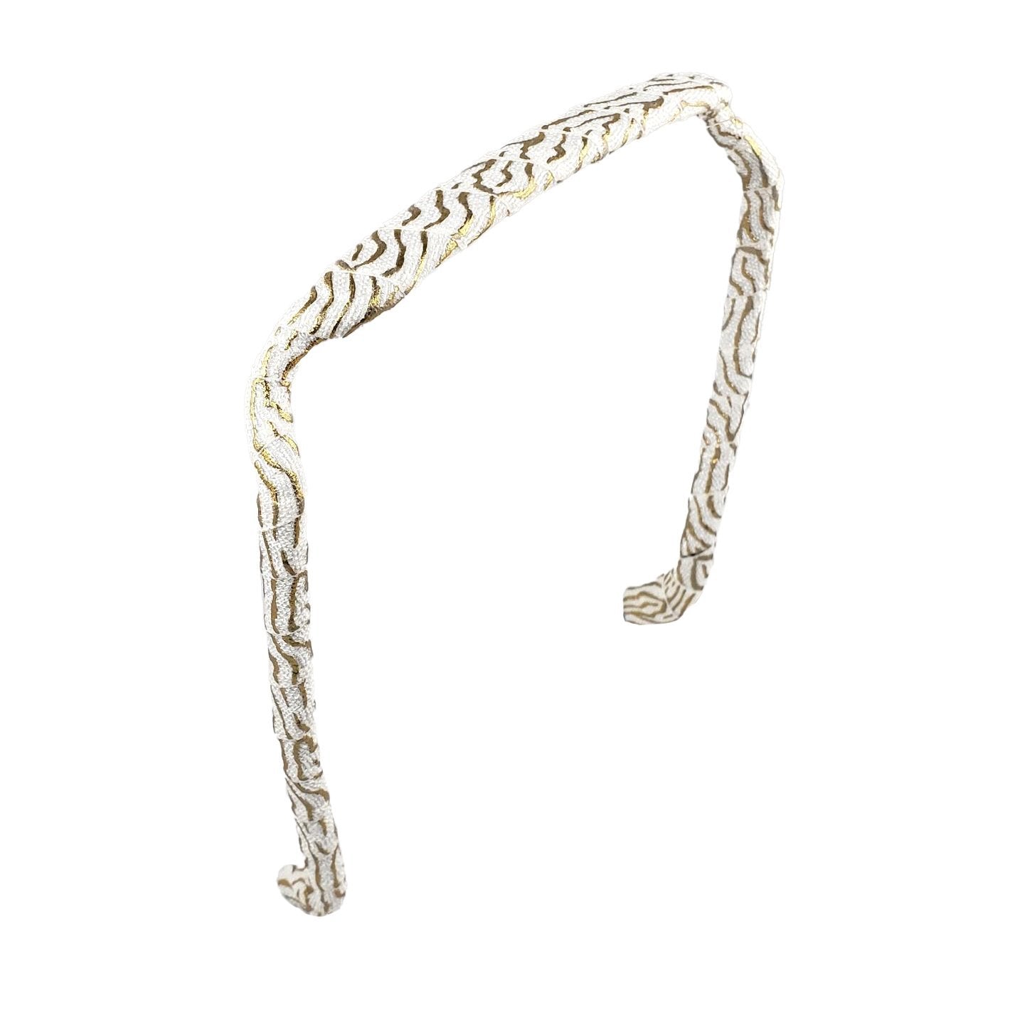 Zebra Gold and White Headband - Zazzybandz - hair accessory - curly hair