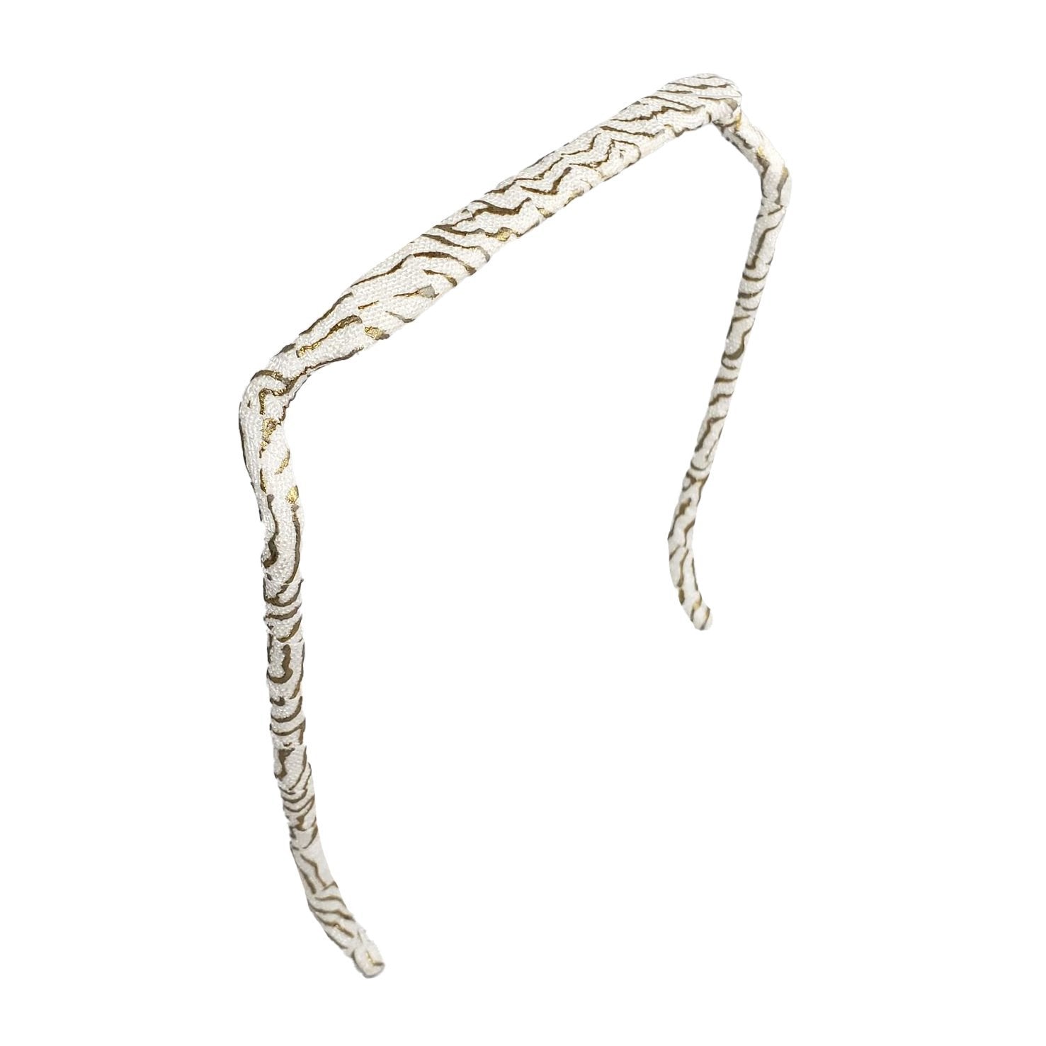 Zebra Gold and White Headband - Zazzybandz - hair accessory - curly hair
